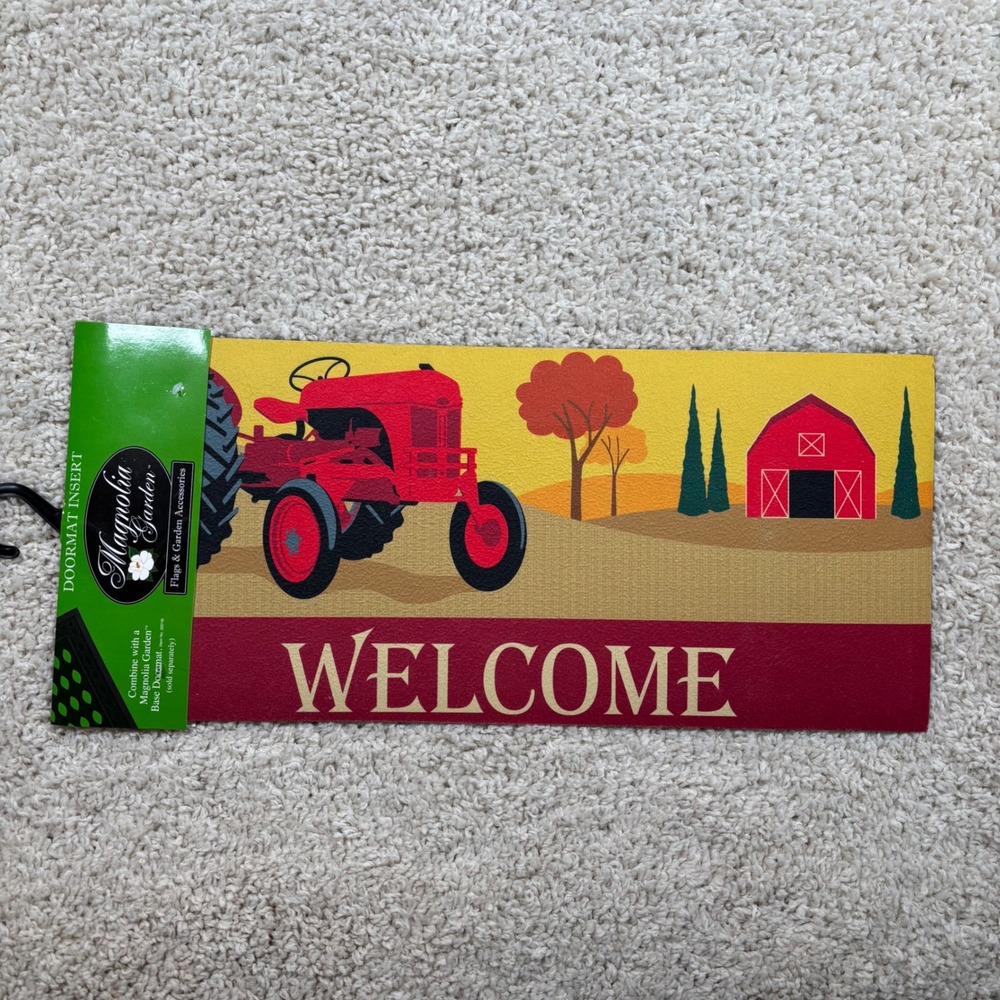 Magnolia Garden Doormat Insert Home‎ 22x10 Multicolor NEW Farmhouse Red Tractor